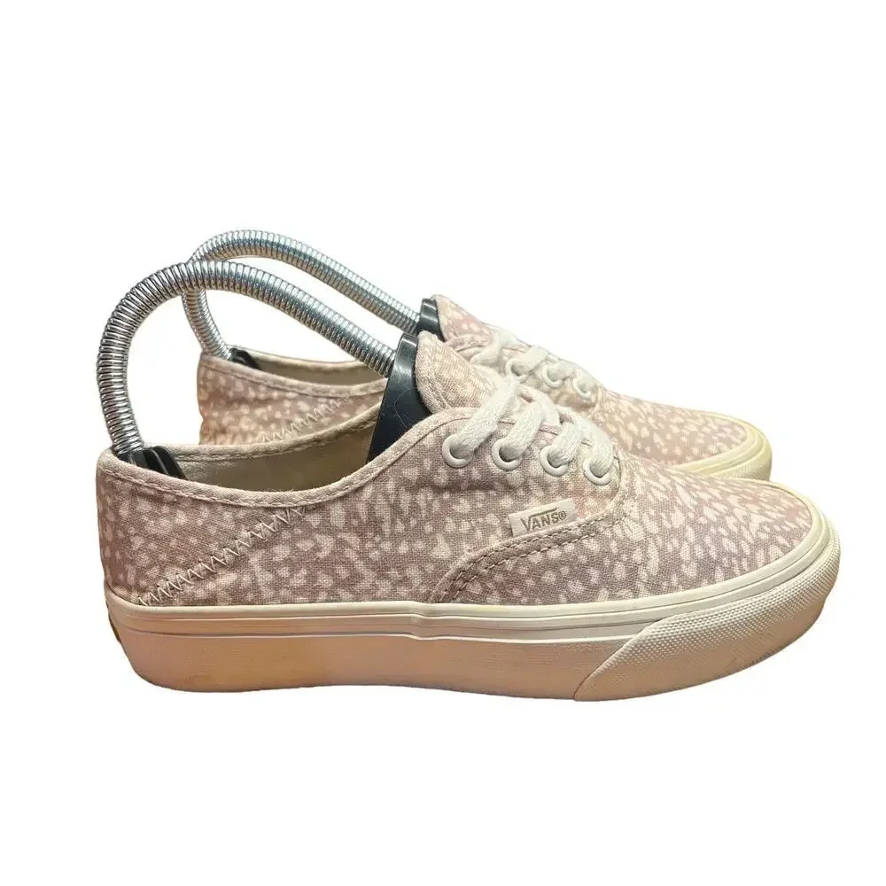 Vans Eco Theory Authentic SF Pink Animal Print Lace-Up Low Top Shoe- Women's 5.5